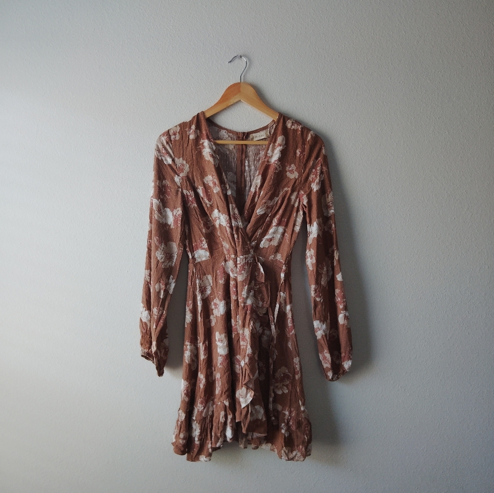 Altar'd State Brown Vneck Dress